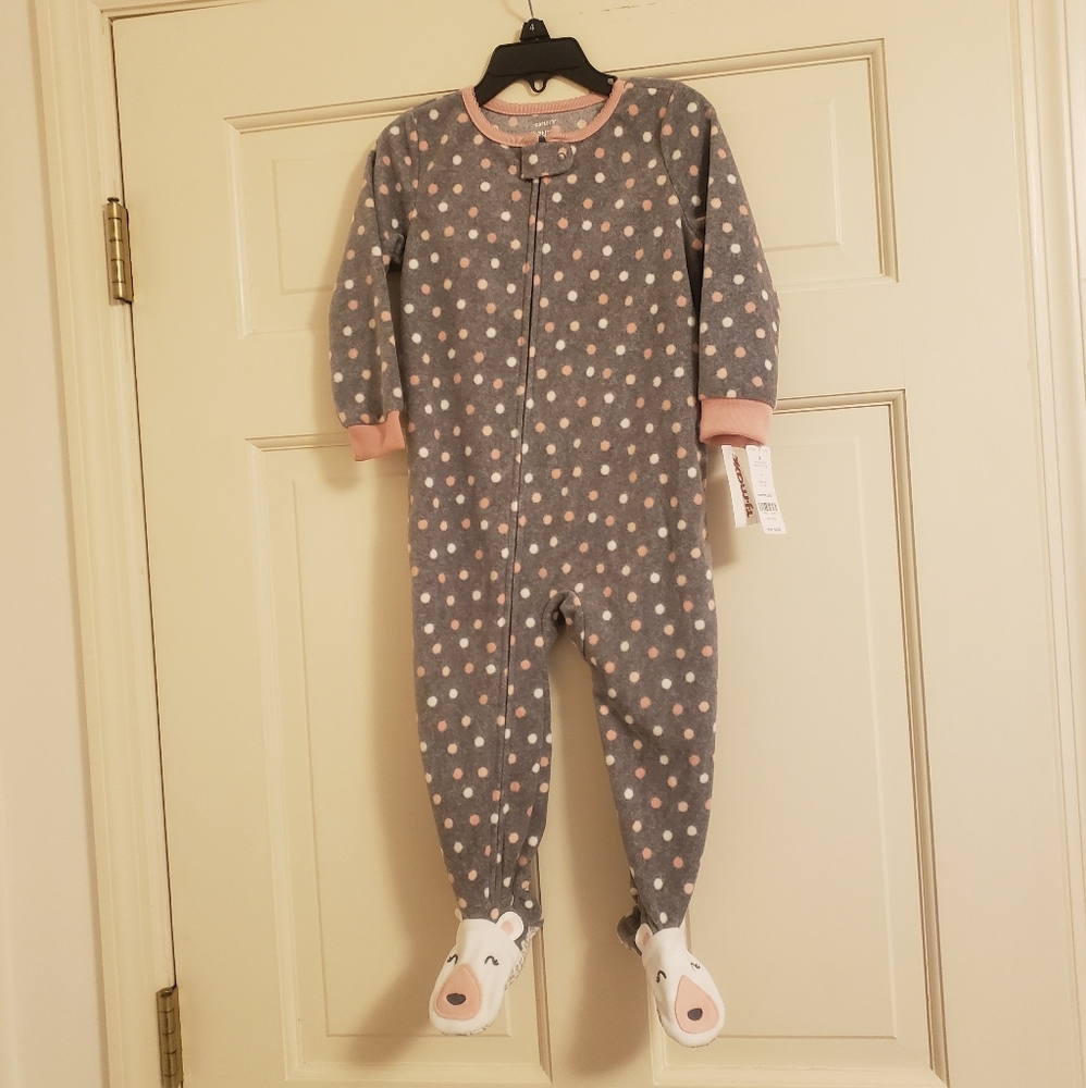 NWT Carters gray and pink polka dot PJ set, 2t